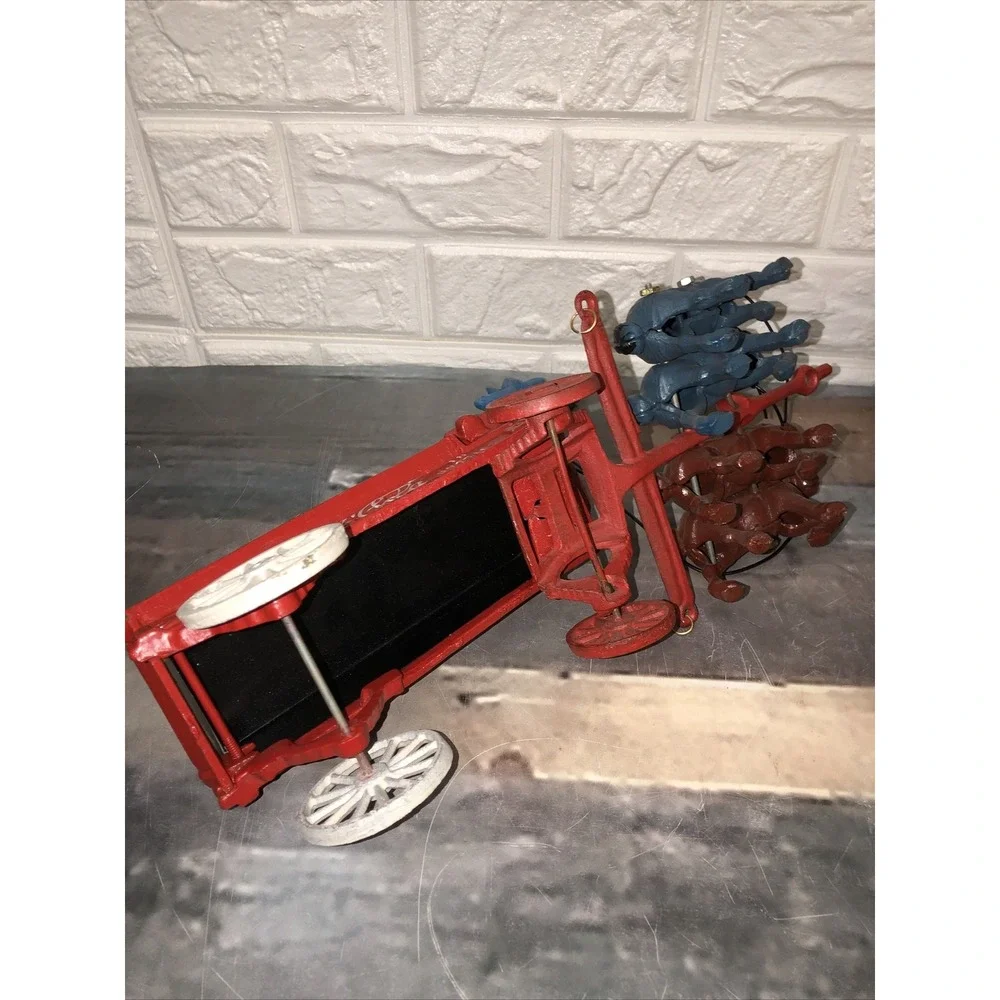 Vintage Heavy Cast Iron‎ 4 Horse Drawn Coca-Cola Wagon